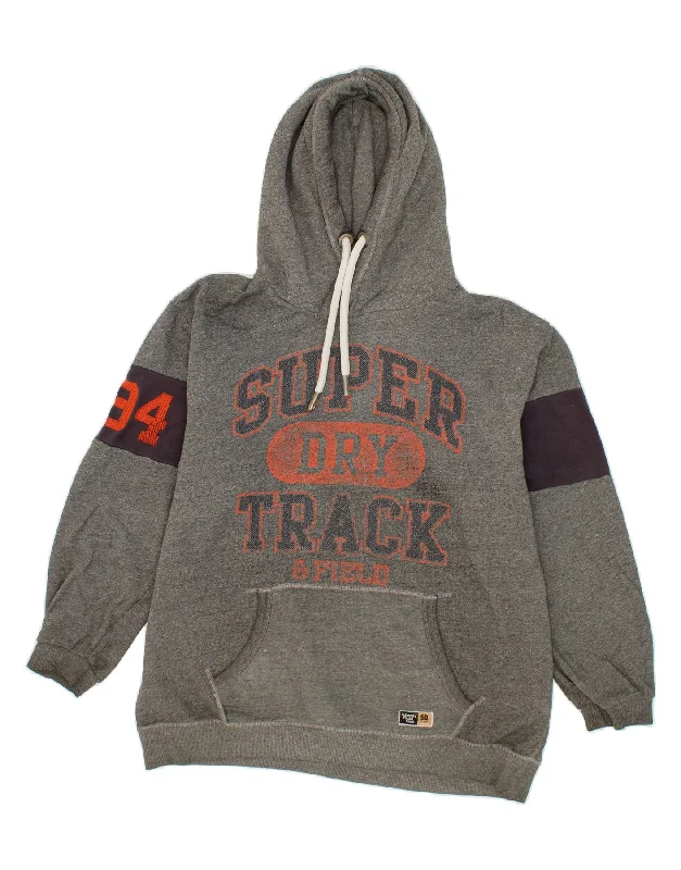 SUPERDRY Womens Oversized Graphic Hoodie Jumper UK 20 2XL Grey Cotton Hoodie with Emblem Brand Identity SUPERDRY Womens Oversized Graphic Hoodie Jumper UK 20 2XL Grey Cotton Hoodie with Emblem Brand Identity