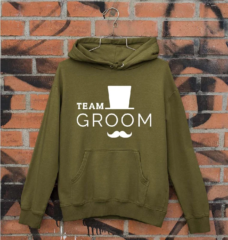 Team Groom Unisex Hoodie for Men/Women Hoodie with Ribbed Hem Stretchable Secure