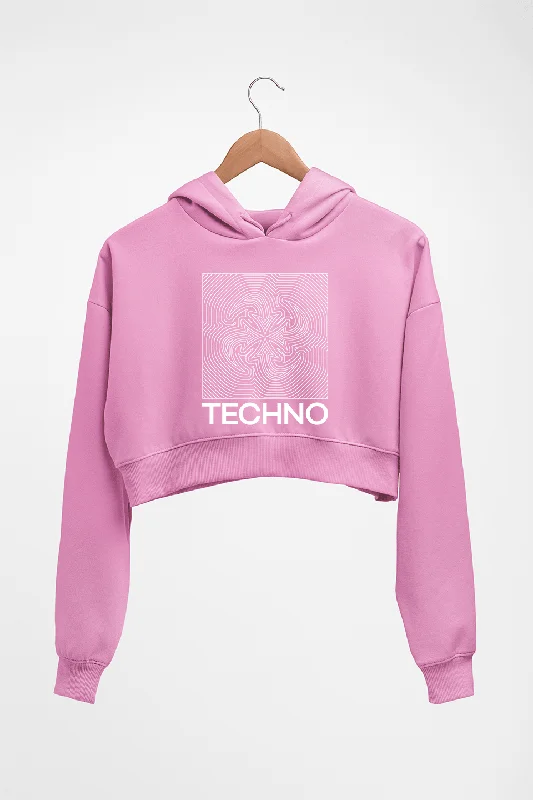 Techno Crop HOODIE FOR WOMEN Hoodie with Tie-Dye Psychedelic Retro