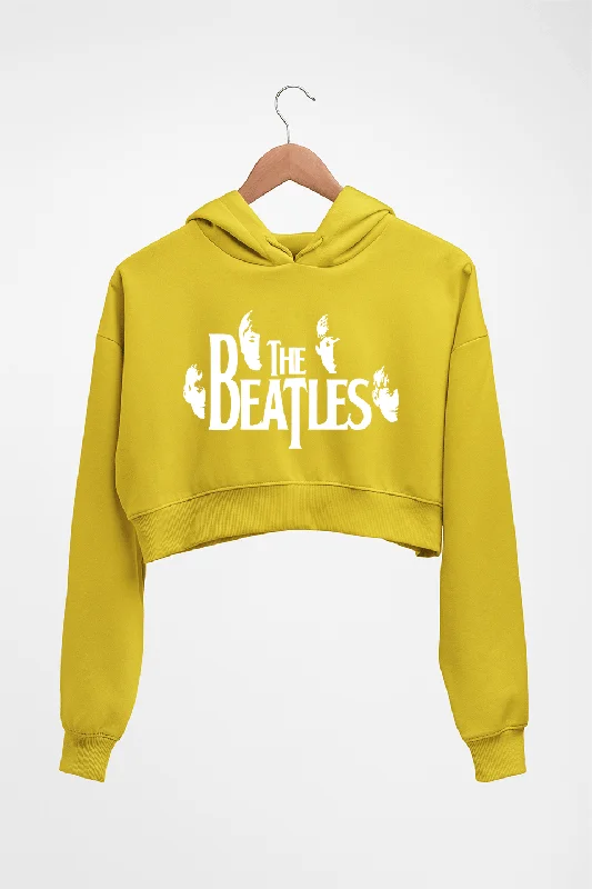 The Beatles Crop HOODIE FOR WOMEN Hoodie with Half-Zip Sporty Casual