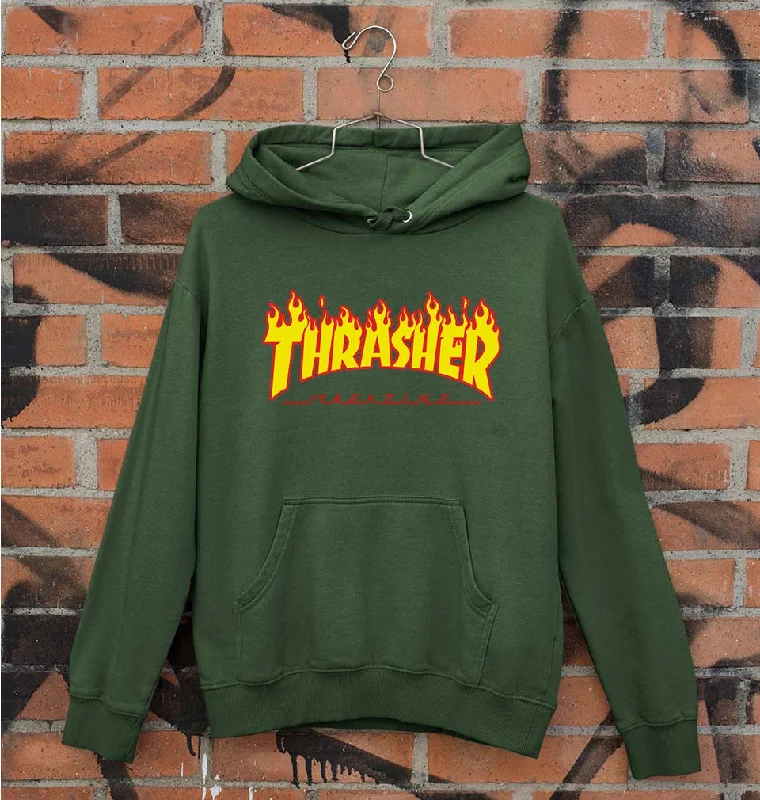 Thrasher Unisex Hoodie for Men/Women Hoodie with High Neck Warm Protective