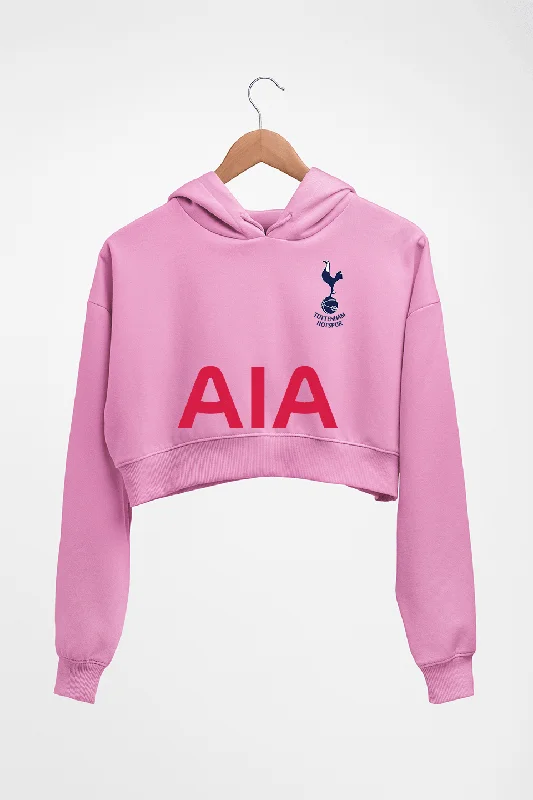 Tottenham Hotspur F.C. 2021-22 Crop HOODIE FOR WOMEN Hoodie with Snap Buttons Easy Quick