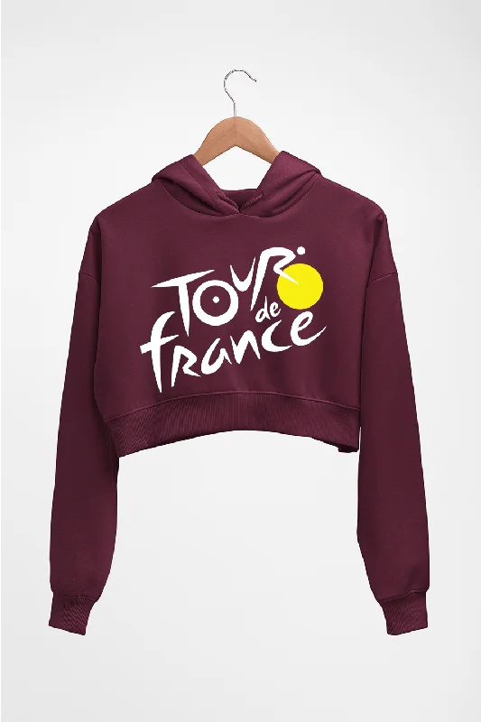 Tour de France Crop HOODIE FOR WOMEN Hoodie with Contrast Stitching Detailed Premium