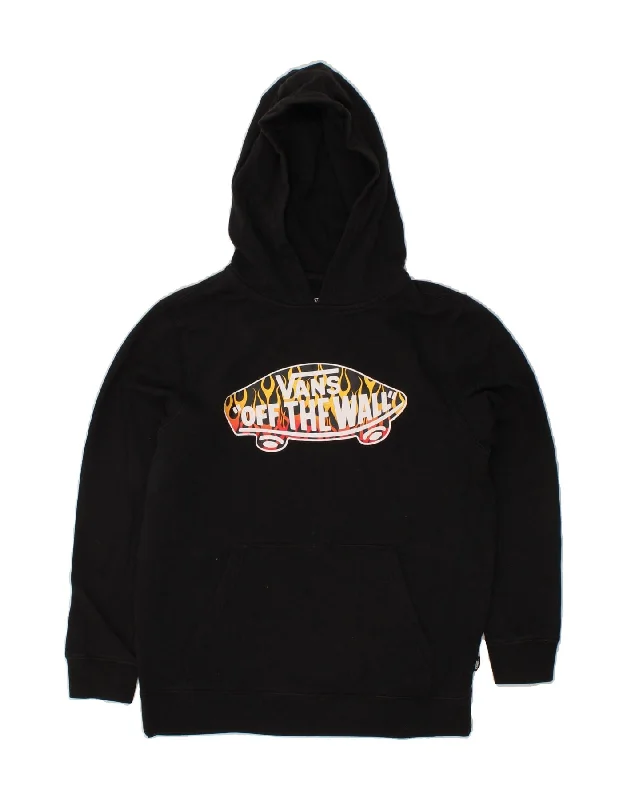 VANS Boys Graphic Hoodie Jumper 14-15 Years Large Black Hoodie with Rhinestones Sparkly Elegant