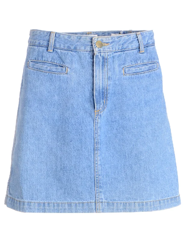 A-Line Denim Skirt wool skirt sturdy