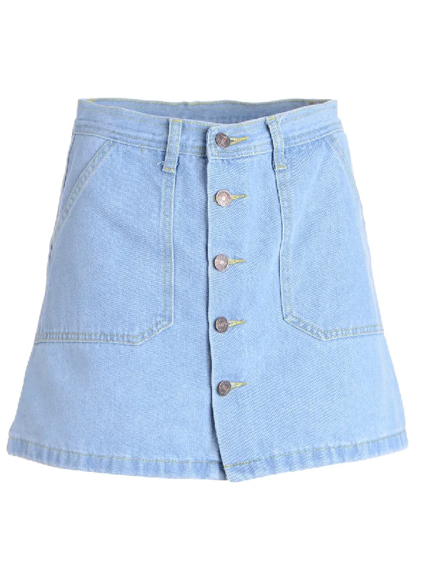 A-Line Denim Skirt silk skirt elegant