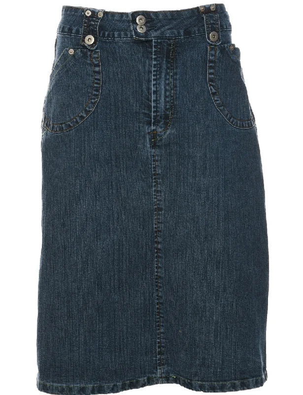 A-Line Denim Skirt - L denim skirt trendy