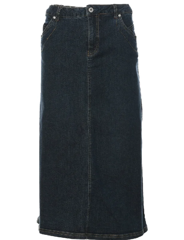 A-Line Denim Skirt - L leather skirt modern