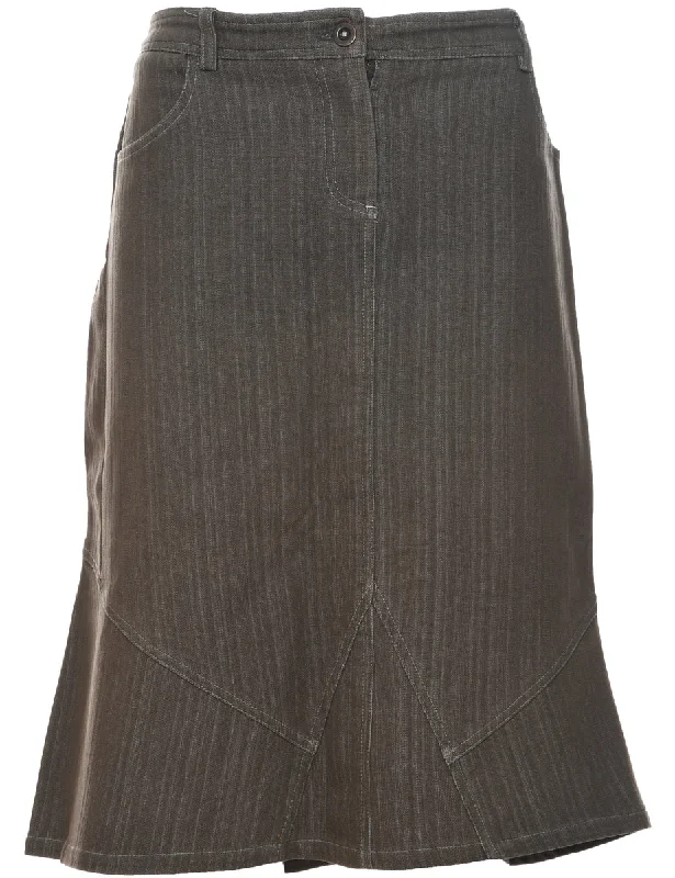 A-Line Denim Skirt - L wool skirt thick