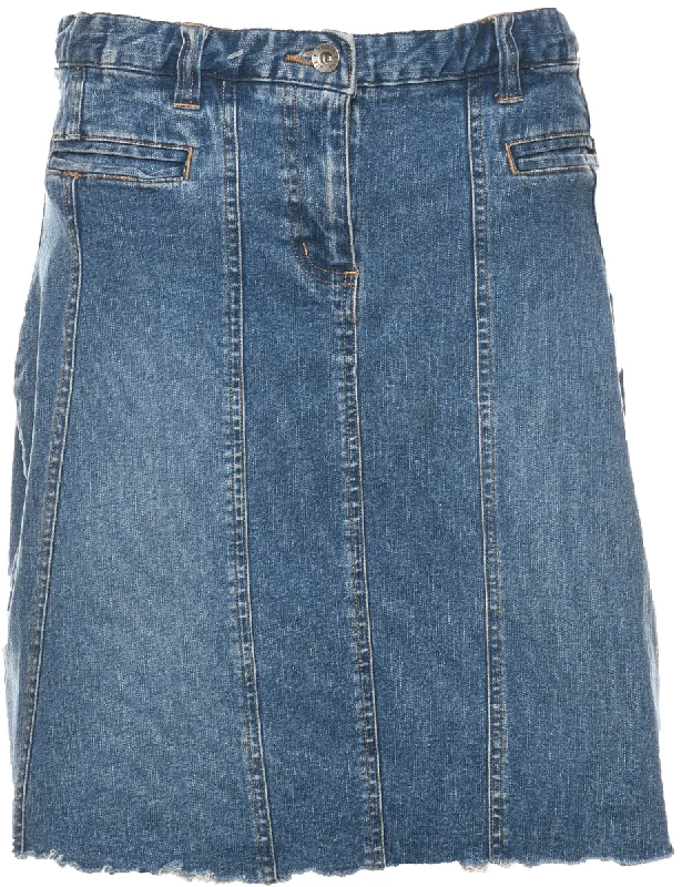 A-Line Denim Skirt - L corduroy skirt textured