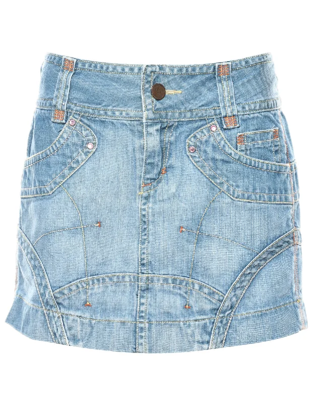 A-Line Denim Y2K Skirt - M maxi skirt elegant