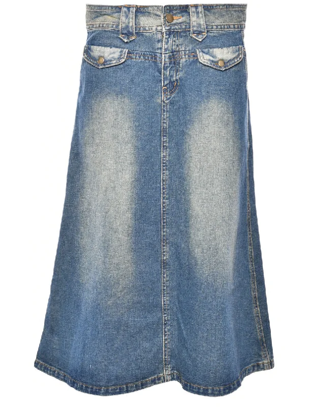 A-Line Denim Skirt - M wool skirt warm