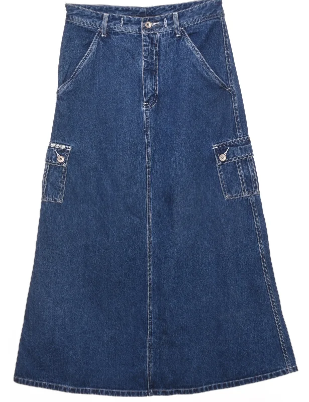 A-Line Denim Skirt - M breathable skirt fabric
