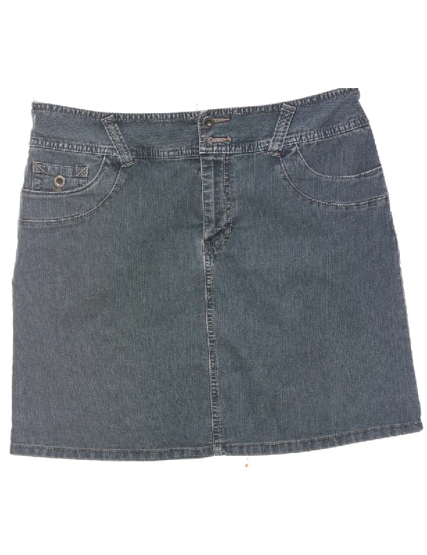 A-Line Denim Skirt - M ribbed skirt waist