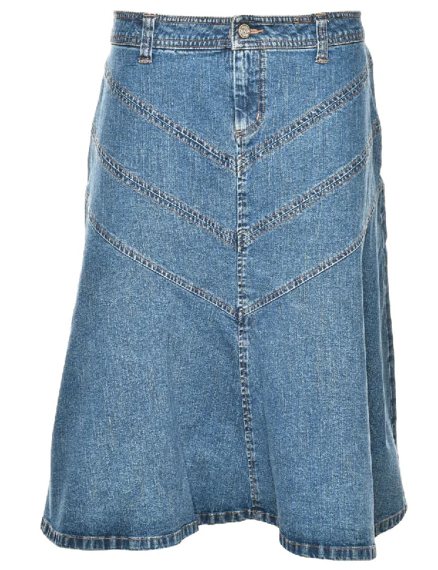 A-Line Denim Skirt - M lace skirt elegant
