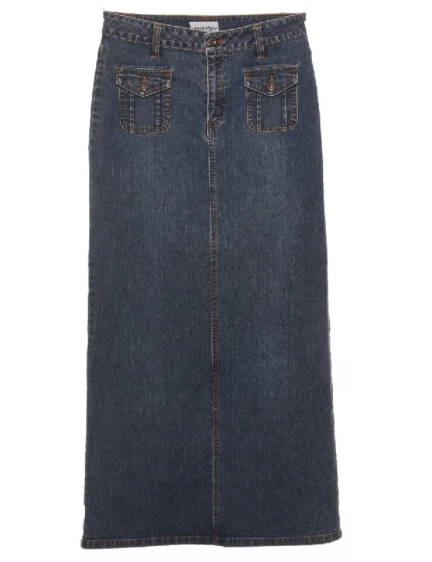 A-Line Denim Skirt - S high waist skirt