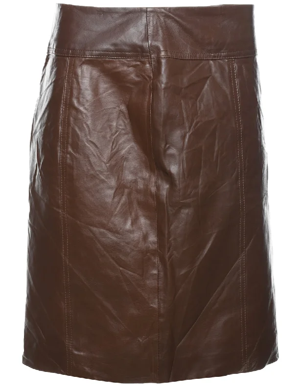 A-Line Leather Skirt - M lace skirt delicate
