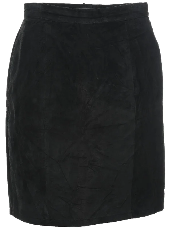 A-Line Suede Skirt - S patchwork skirt art