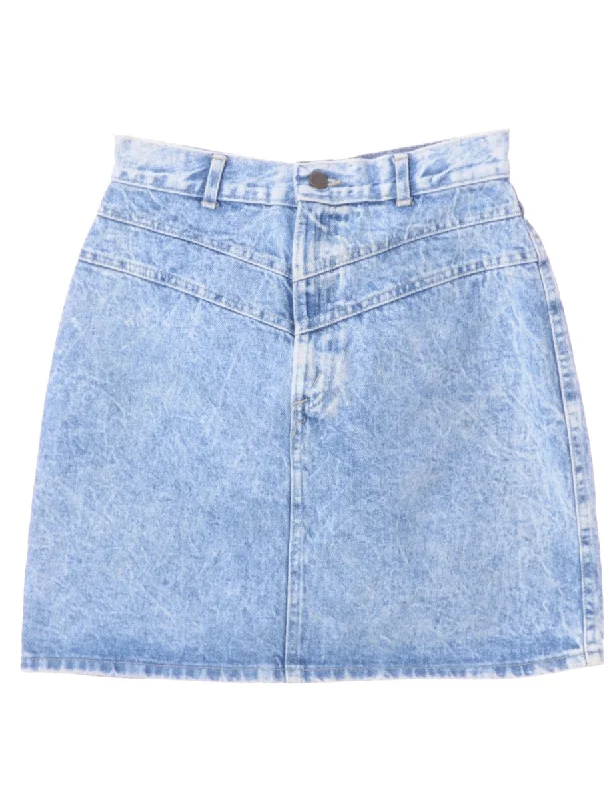 Acid Wash Mini Skirt leather skirt durable