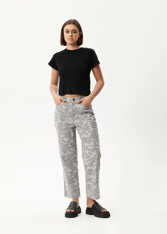 AFENDS Womens Cadet Shelby - Organic Denim Wide Leg Jeans - Camo Chic Rolled Cuff Denim Jeans AFENDS Womens Cadet Shelby - Organic Denim Wide Leg Jeans - Camo Chic Rolled Cuff Denim Jeans