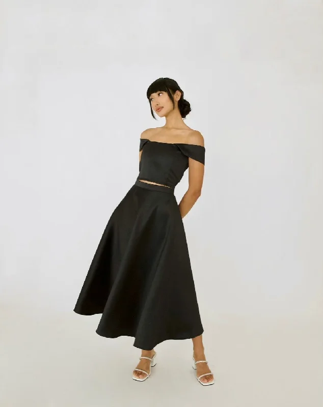 Amihan midi skirt (BLACK) cashmere skirt soft