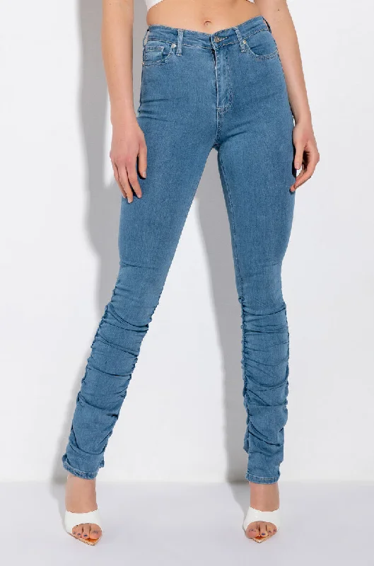 ANITTA STACKED HIGH WAISTED SKINNY JEANS Stylish High-Waist Jeans