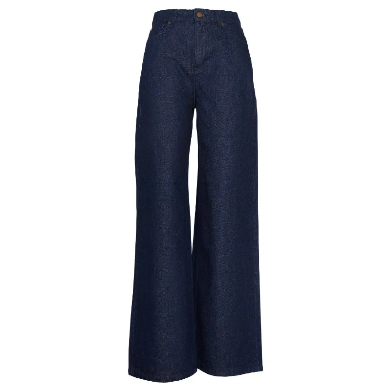 Barbour Maisie Wide Leg Ladies Jeans - Dark Indigo Wash Elegant Dark-Wash Bootcut Jeans Barbour Maisie Wide Leg Ladies Jeans - Dark Indigo Wash Elegant Dark-Wash Bootcut Jeans