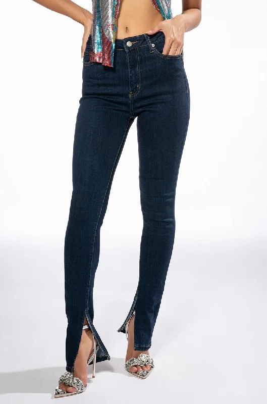 CATCH ME HIGH RISE SKINNY JEANS Fashionable Raw Hem Bootcut Jeans