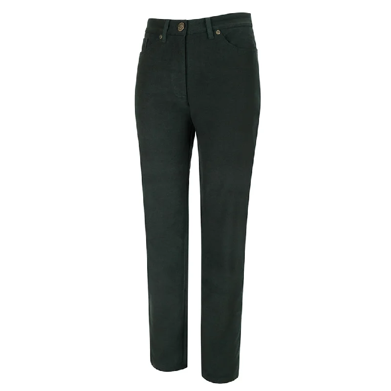 Catrine Ladies Technical Stretch Moleskin Jeans - Forest Green by Hoggs of Fife Comfortable Dark Wash Jeans Catrine Ladies Technical Stretch Moleskin Jeans - Forest Green by Hoggs of Fife Comfortable Dark Wash Jeans