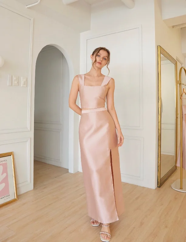 Dalisay skirt (BLUSH) belted skirt waist