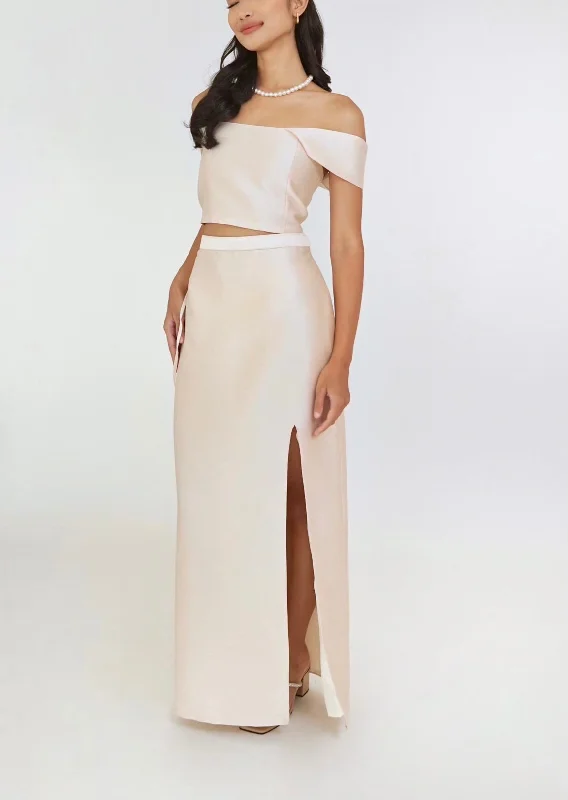 Dalisay skirt (CHAMPAGNE) ruffled skirt detail