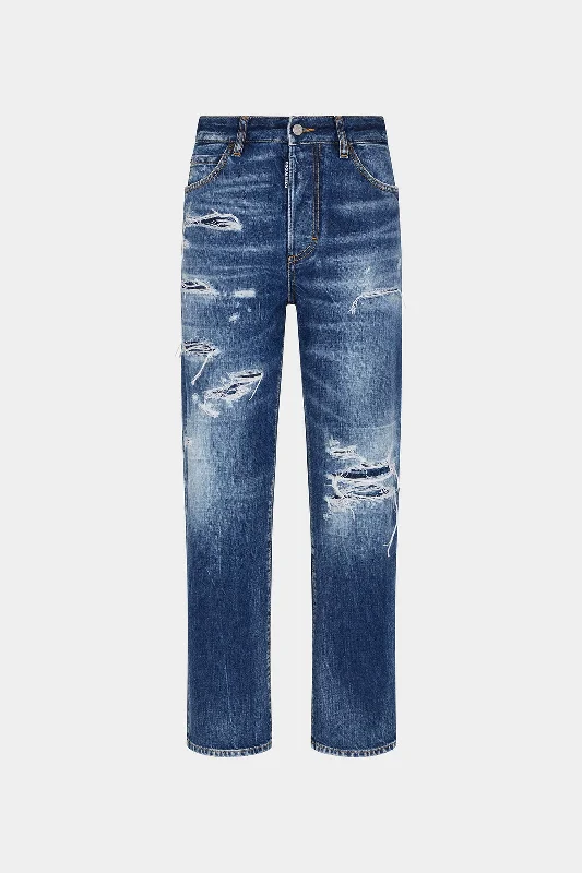 DARK RIPPED WASH BOSTON JEANS Casual Skinny Fit Jeans