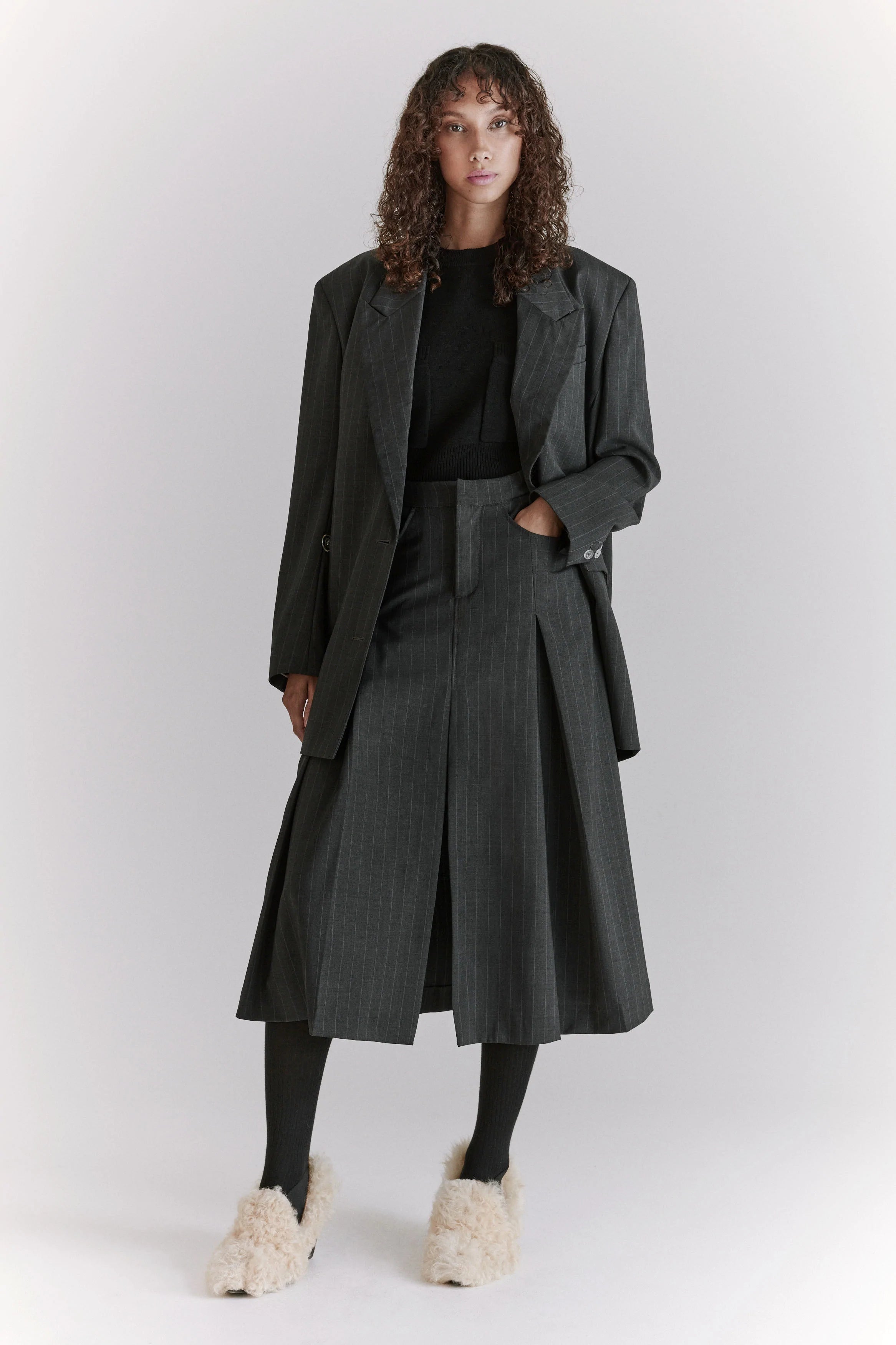 Flared Skirt silk skirt sleek