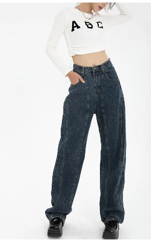 High Waisted Wide Leg Jeans Trendy Wide-Leg High-Waist Denim
