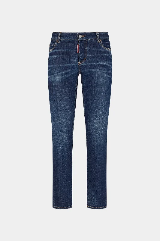 JENNIFER JEANS DARK PRESSED WASH MEDIUM WAIST Comfortable Dark Wash Jeans