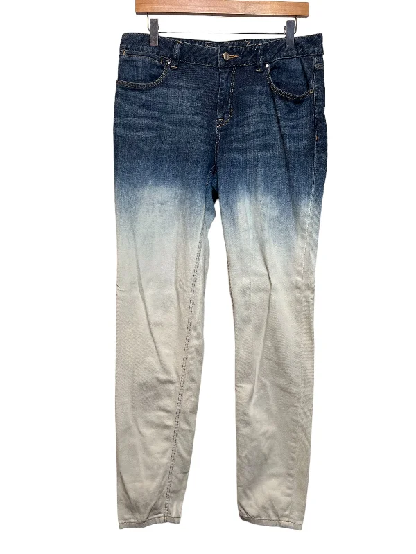 Karen Millen Women's Blue Faded Jeans (W32) Trendy Flared Leg Jeans