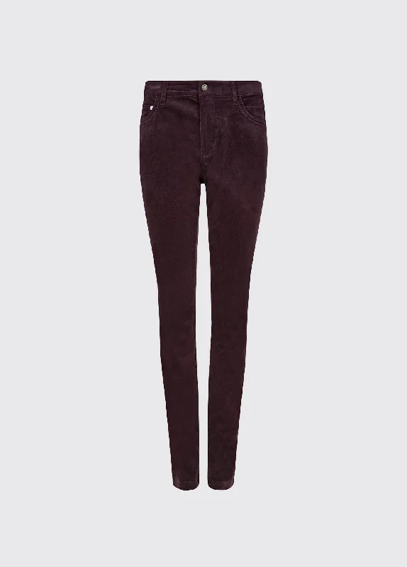 Honeysuckle Jeans - Plum Elegant Tapered Leg Denim