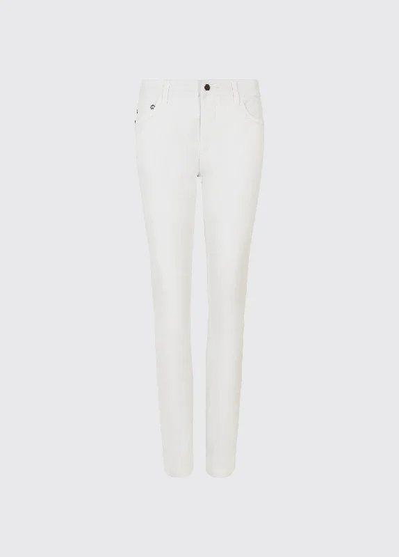 Greenway Jeans - White Comfortable Distressed Straight-Leg Jeans