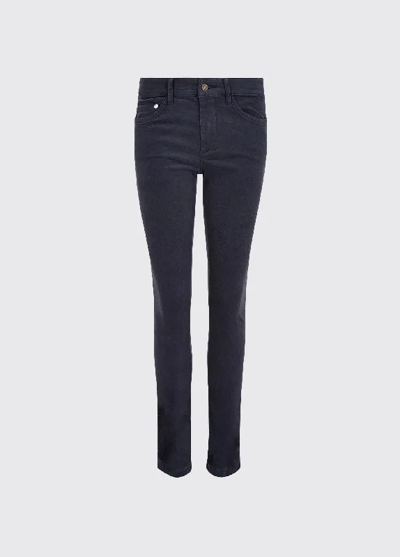 Honeysuckle Pincord Jeans - Indigo Fashionable Frayed Hem Denim