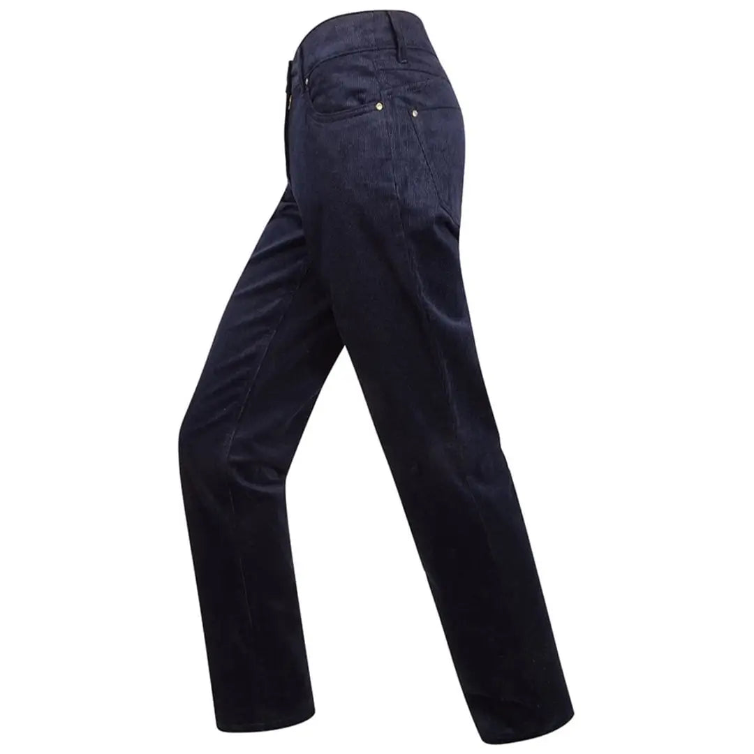 Ladies Stretch Cord Jeans - Navy by Hoggs of Fife Trendy Vintage Denim Jeans