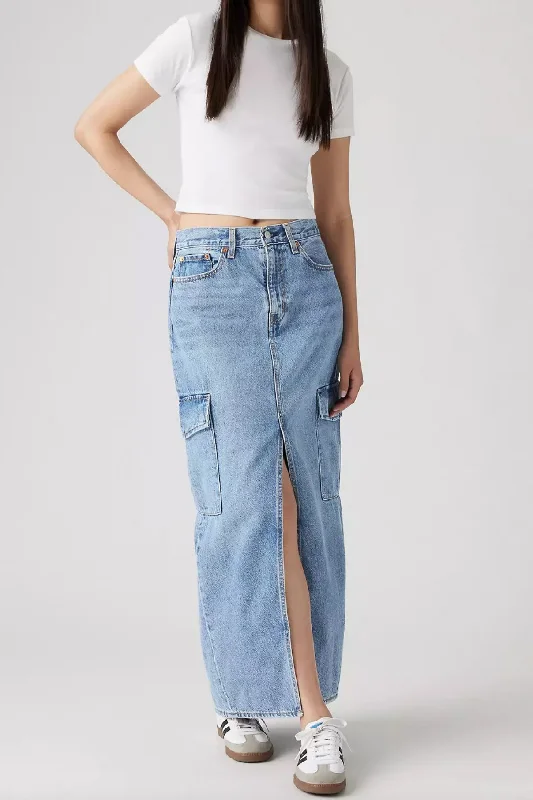 Levi's Ankle Column Cargo Skirt high slit skirt