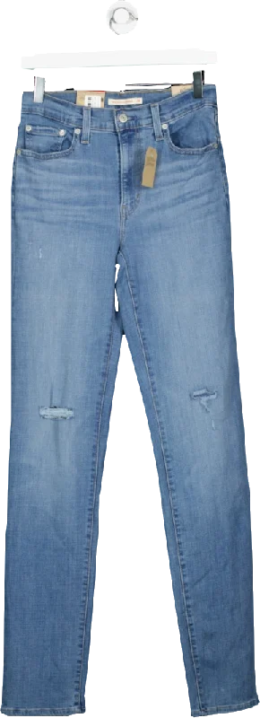 levis Blue Mid-blue 724 High Rise Straight - Straight Leg Jeans BNWT W29 Classic Black Denim Jeans