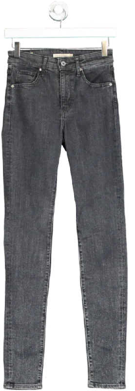 Levi's Grey 721 High Rise Skinny Jeans UK W25 Trendy Paperbag Waist Jeans