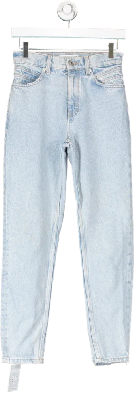 MANGO Blue Mom Fit Jeans UK 4 Chic Cropped Jeans