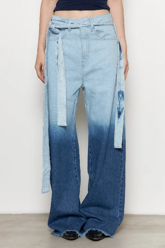 Boyfriend Jeans with Belts Comfortable Flare Leg Jeans