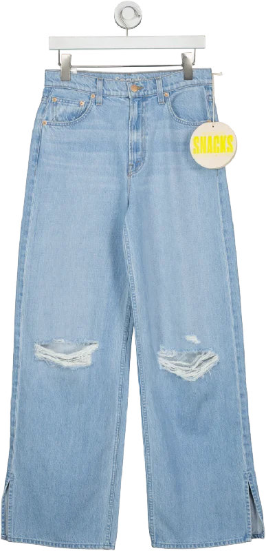 Mother Snacks Blue The Fun Dip Puddle Slice Jeans W25 Casual Straight-Leg Jeans