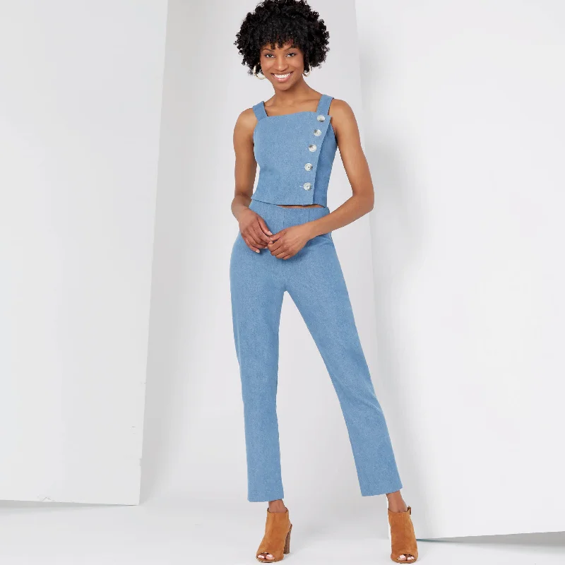 New Look Top, Skirt and Trousers N6627 silk skirt lustrous