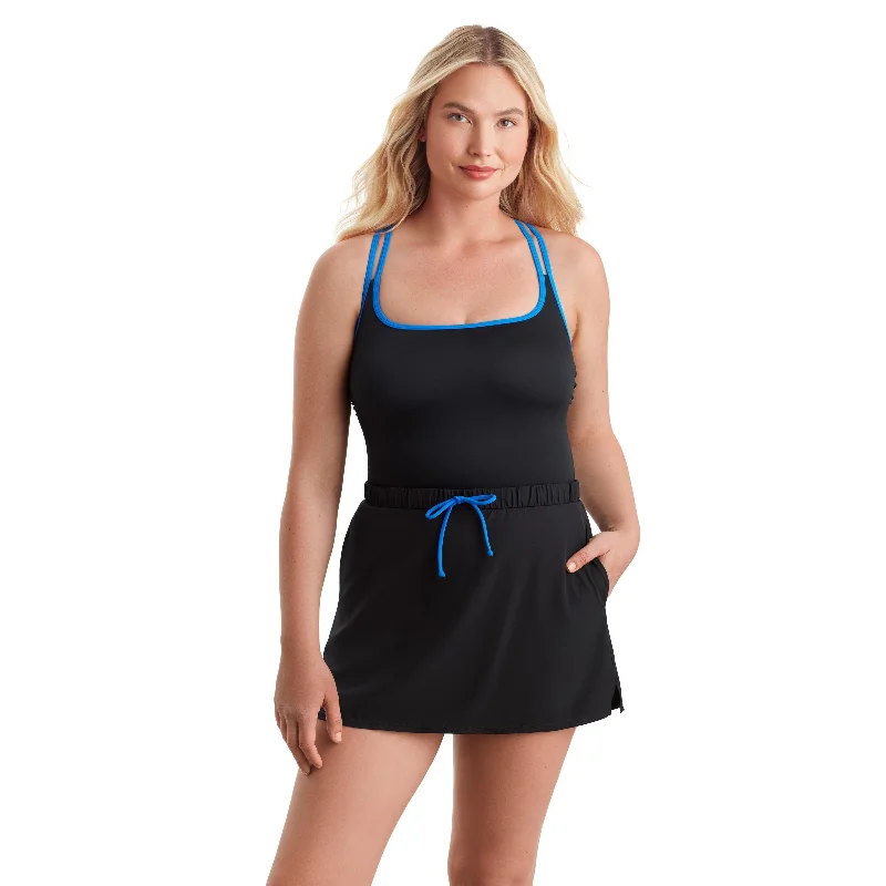 Penbrooke Skirted One Piece Runaround elastic waist skirt