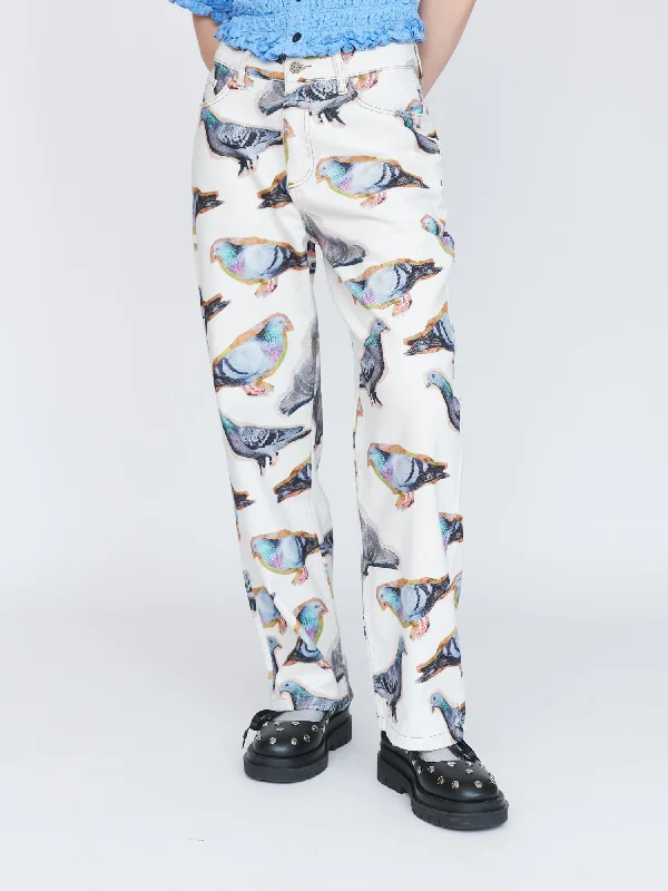 Pigeons Are Pals Jeans Casual High-Waisted Bootcut Jeans