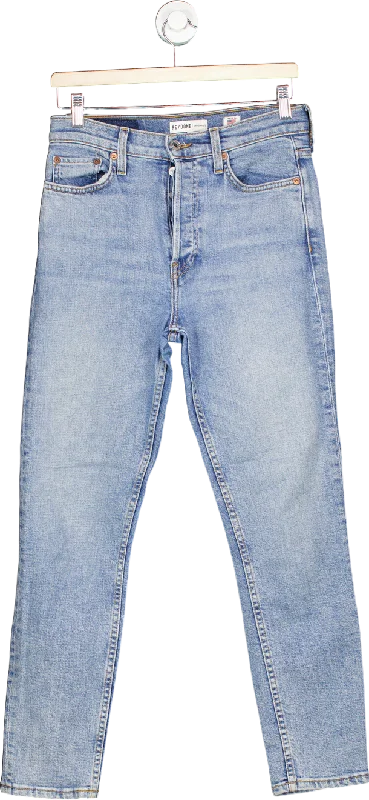 Re/Done Light Blue Mid '90s High Rise Skinny Jeans W28 Comfortable Stretch Fit Jeans